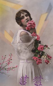 Woman with flowers by French Photographer